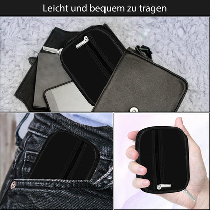 Tablettenbox 7 Tage Schwarz Medikamentenbox Reißverschluss Stofftasche