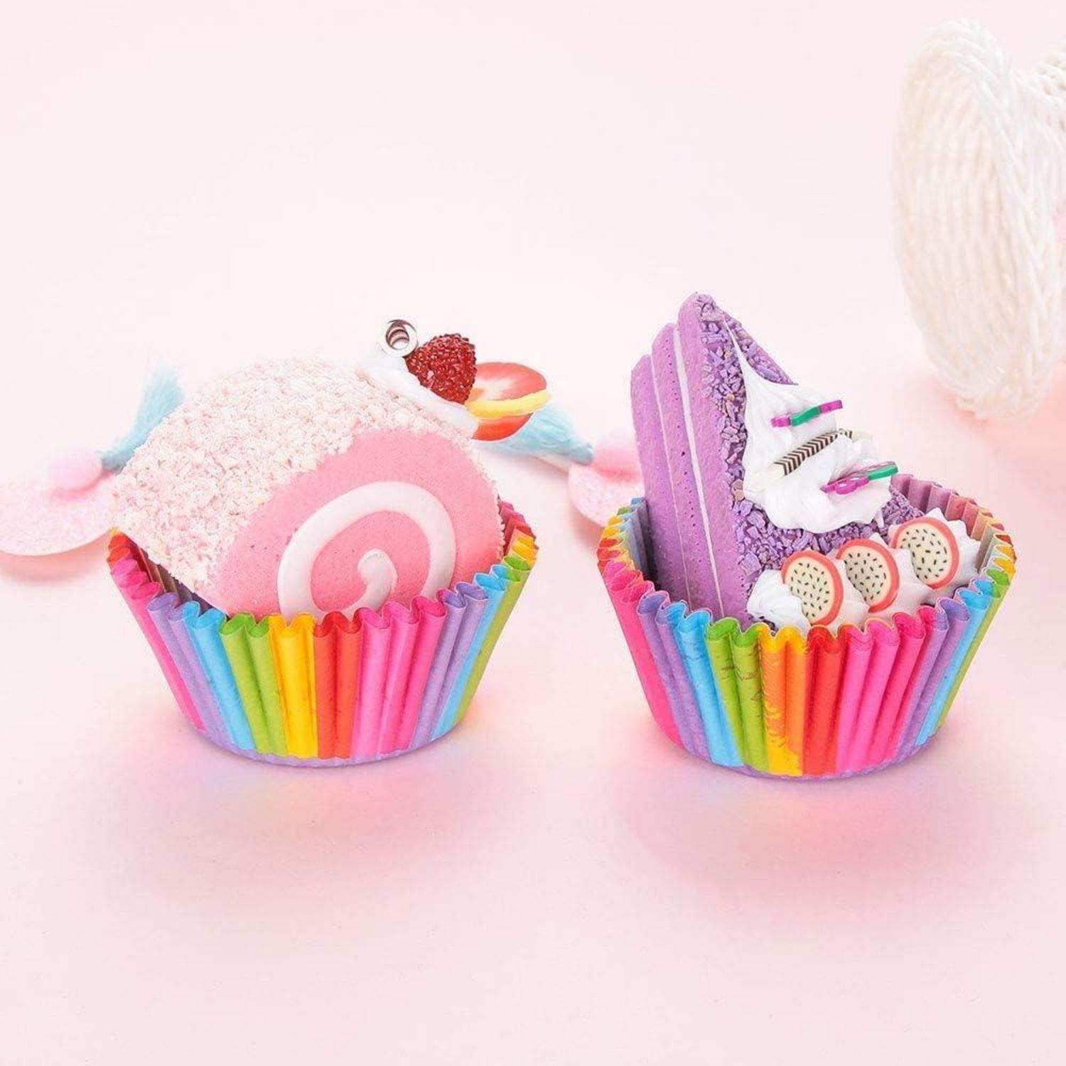 200er Regenbogen Cupcake Papierförmchen Muffin Backformen