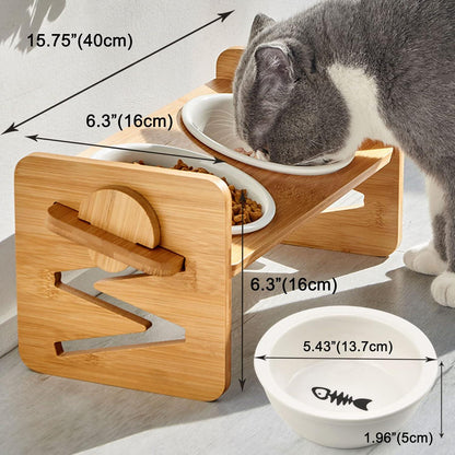 Katzennapf Erhöht Futternapf Keramik Katze Kleine Hunde Napfset Napf