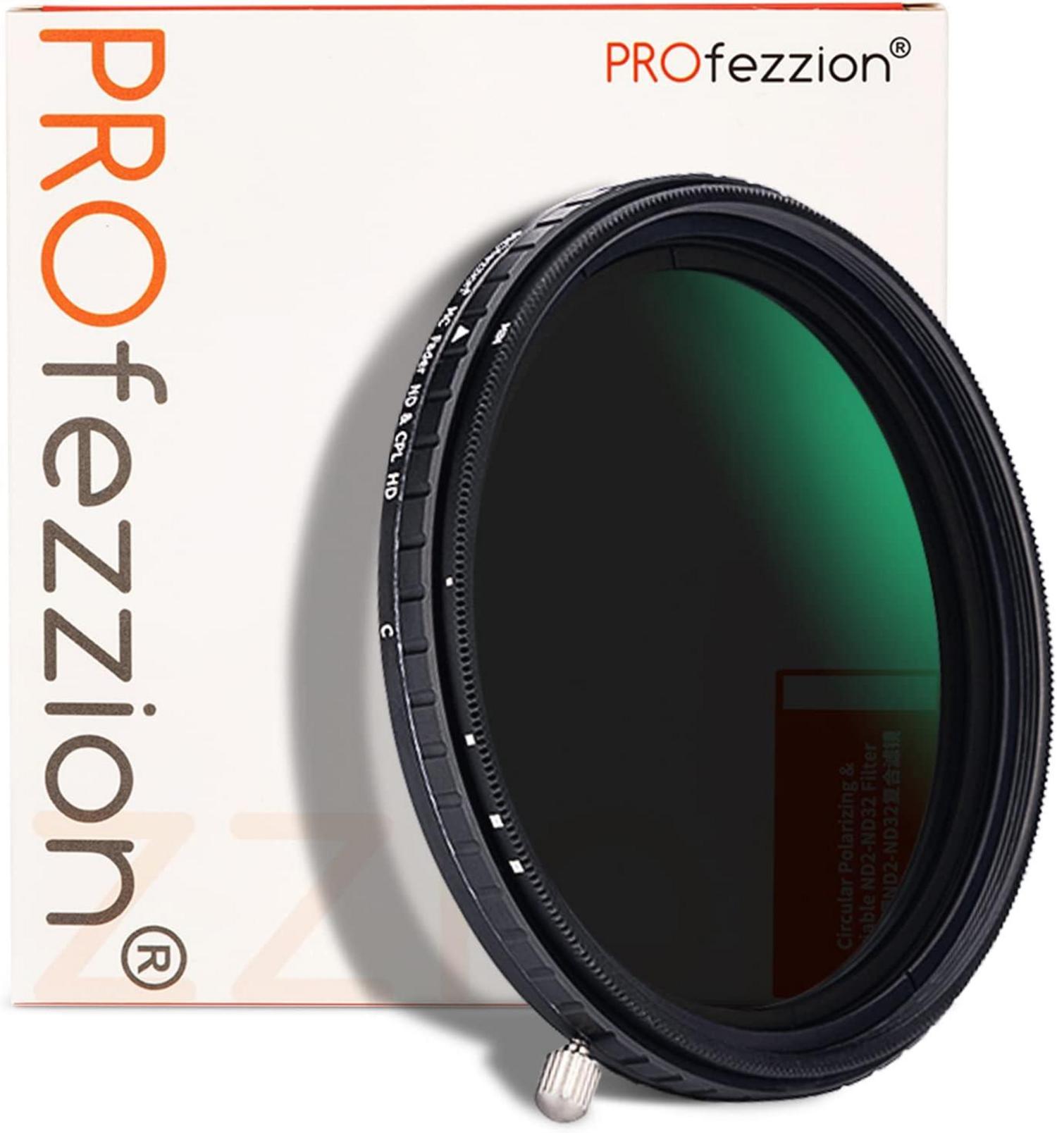 PROfezzion 72mm Variabler ND CPL Filter 2 in 1 für Kamera