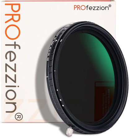 PROfezzion 72mm Variabler ND CPL Filter 2 in 1 für Kamera