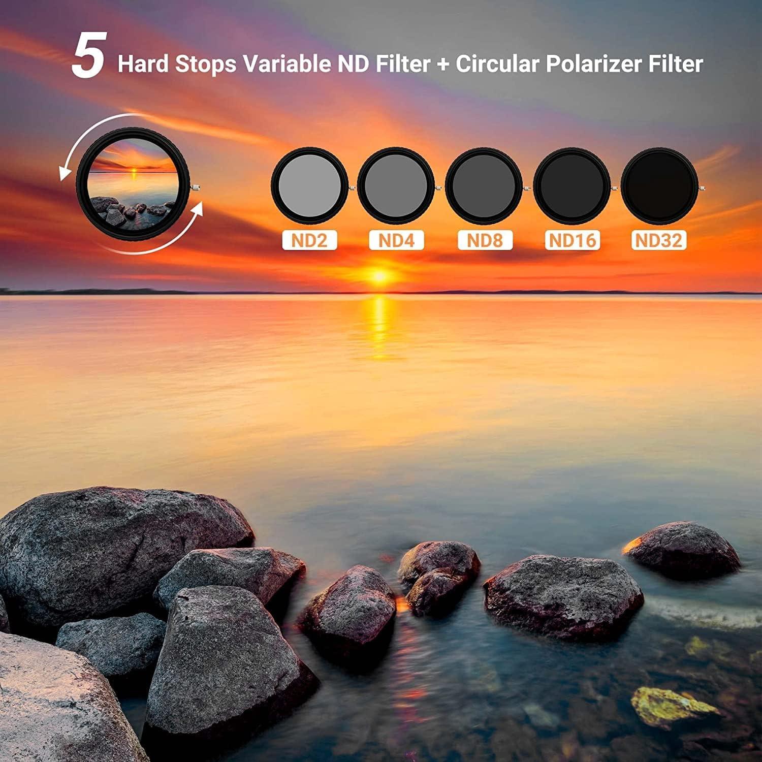 72mm Variabler ND CPL Filter 2-in-1 für Canon Nikon Sony