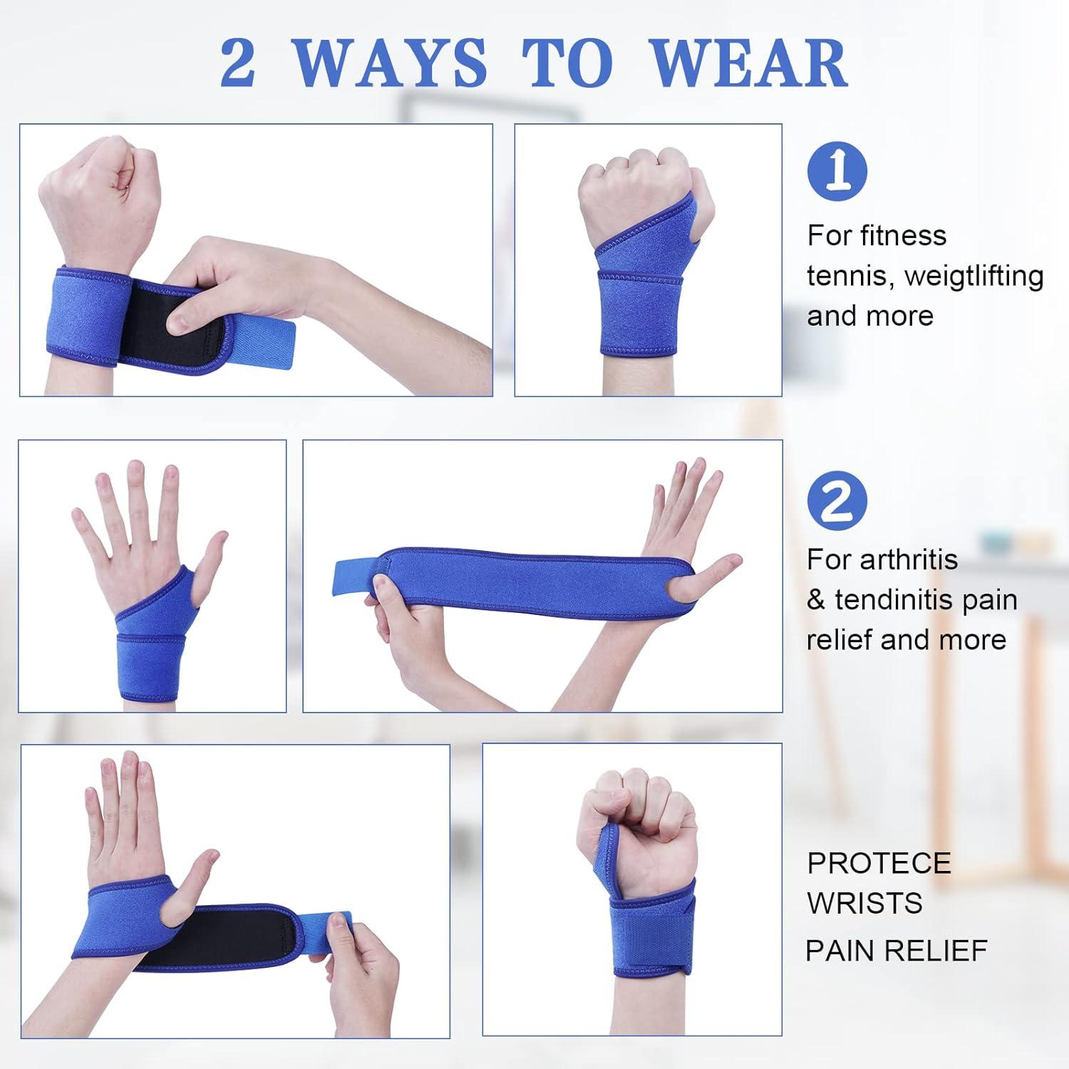 Handgelenkbandage 2 Stück Damen Herren Blau Sport Alltag Handbandage