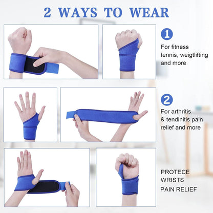 Handgelenkbandage 2 Stück Damen Herren Blau Sport Alltag Handbandage