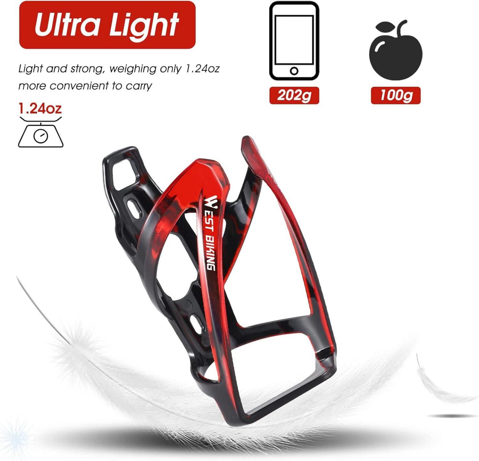 Fahrrad Flaschenhalter für MTB Rennrad ultraleicht Schwarz Rot