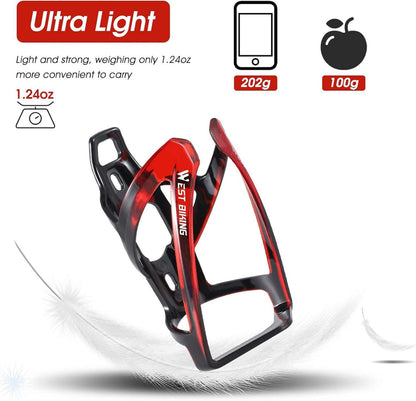 Fahrrad Flaschenhalter für MTB Rennrad ultraleicht Schwarz Rot