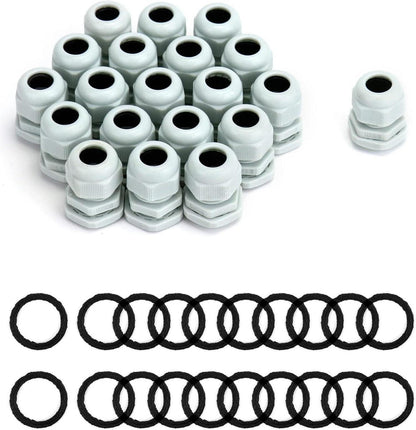 20er Set QWORK Kabelverschraubung M20x1.5 wasserdicht Kunststoff