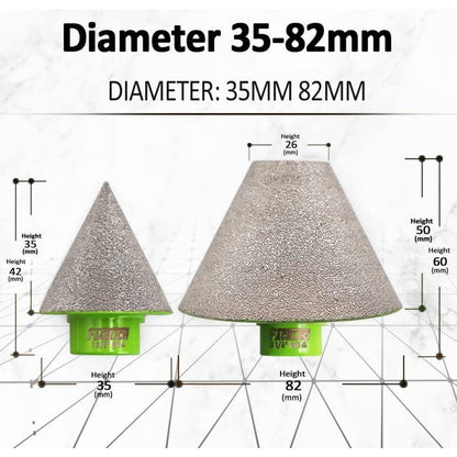 Diamant Fingerfräser 35mm & 82mm M14 zum Anfasen von Löchern