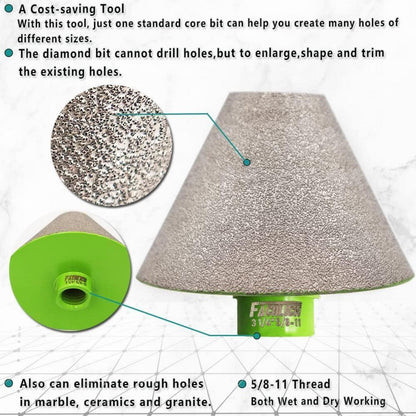 Diamant Fingerfräser 35mm & 82mm M14 zum Anfasen von Löchern