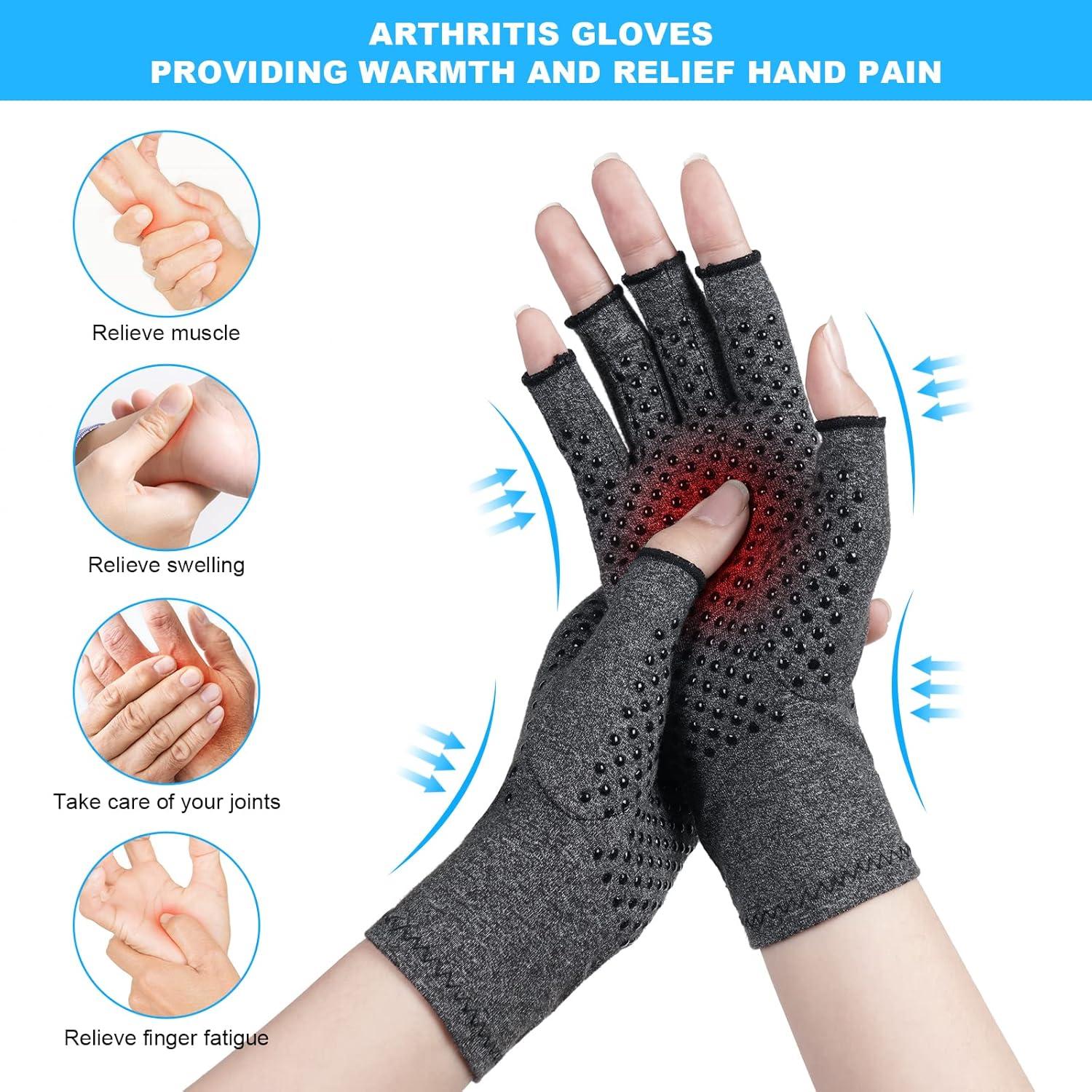 Arthritis Kompressionshandschuhe Schwarz Größe L für Herren Damen