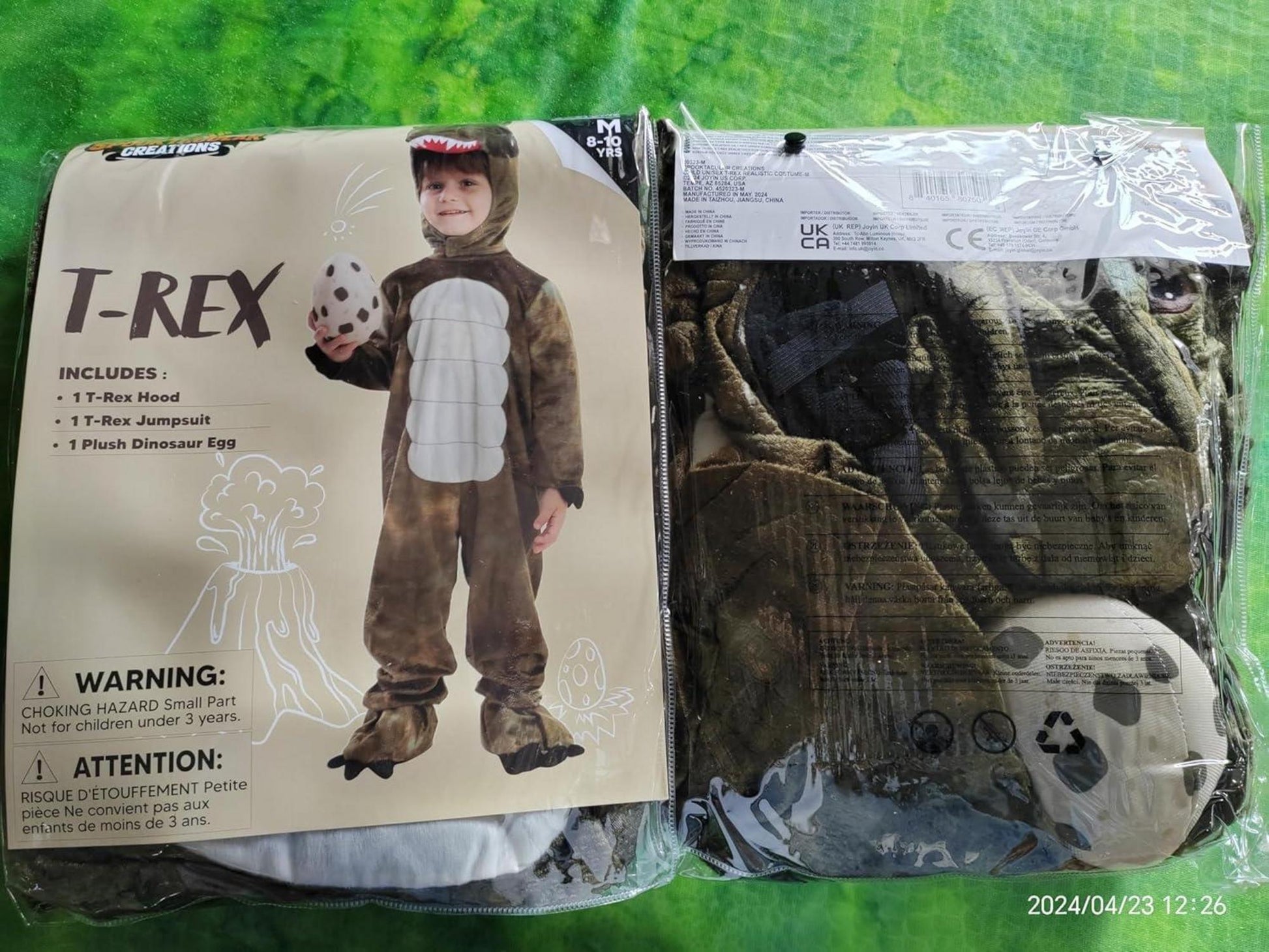 Kinder T-Rex Dinosaurier Halloween Kostüm Set 18-24 Monate Grün