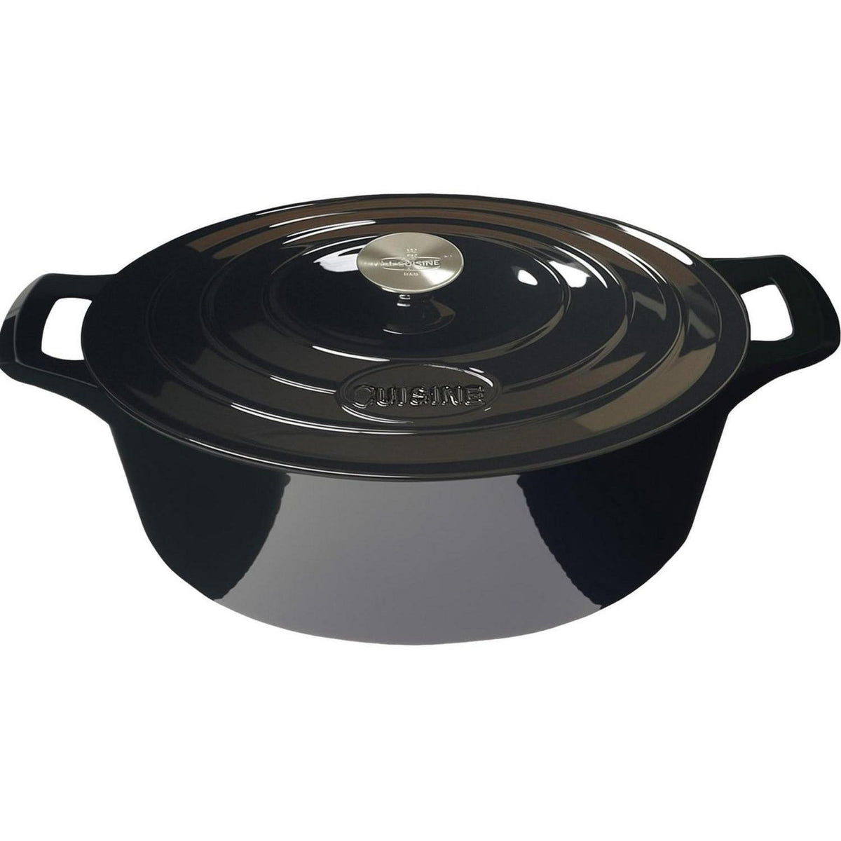 Ovaler Gusseisen-Bräter 6,5L – Mattschwarz & Induktionsgeeignet