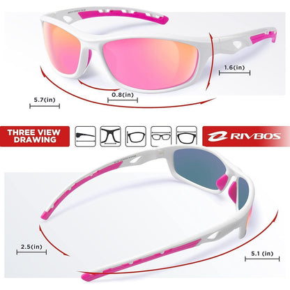 Sport Sonnenbrille Polarisierend Herren TR90 Weiß-Pink