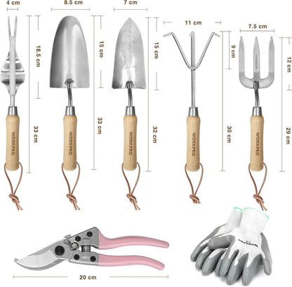 Gartenwerkzeug-Set 8-in-1 mit Aufbewahrungstasche aus Edelstahl