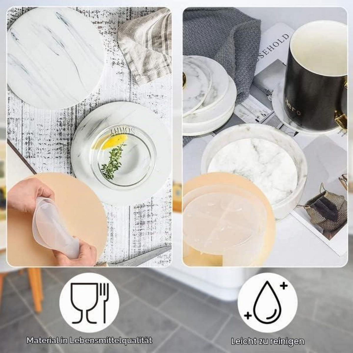 Silikonform Untersetzer für Epoxidharz & DIY Heimdekoration