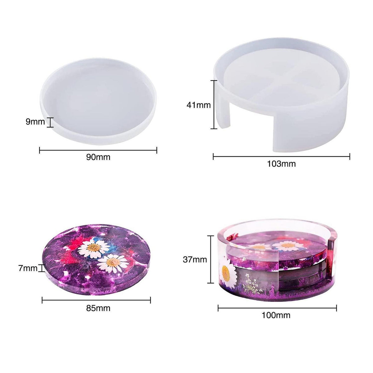 Silikonform Untersetzer für Epoxidharz & DIY Heimdekoration
