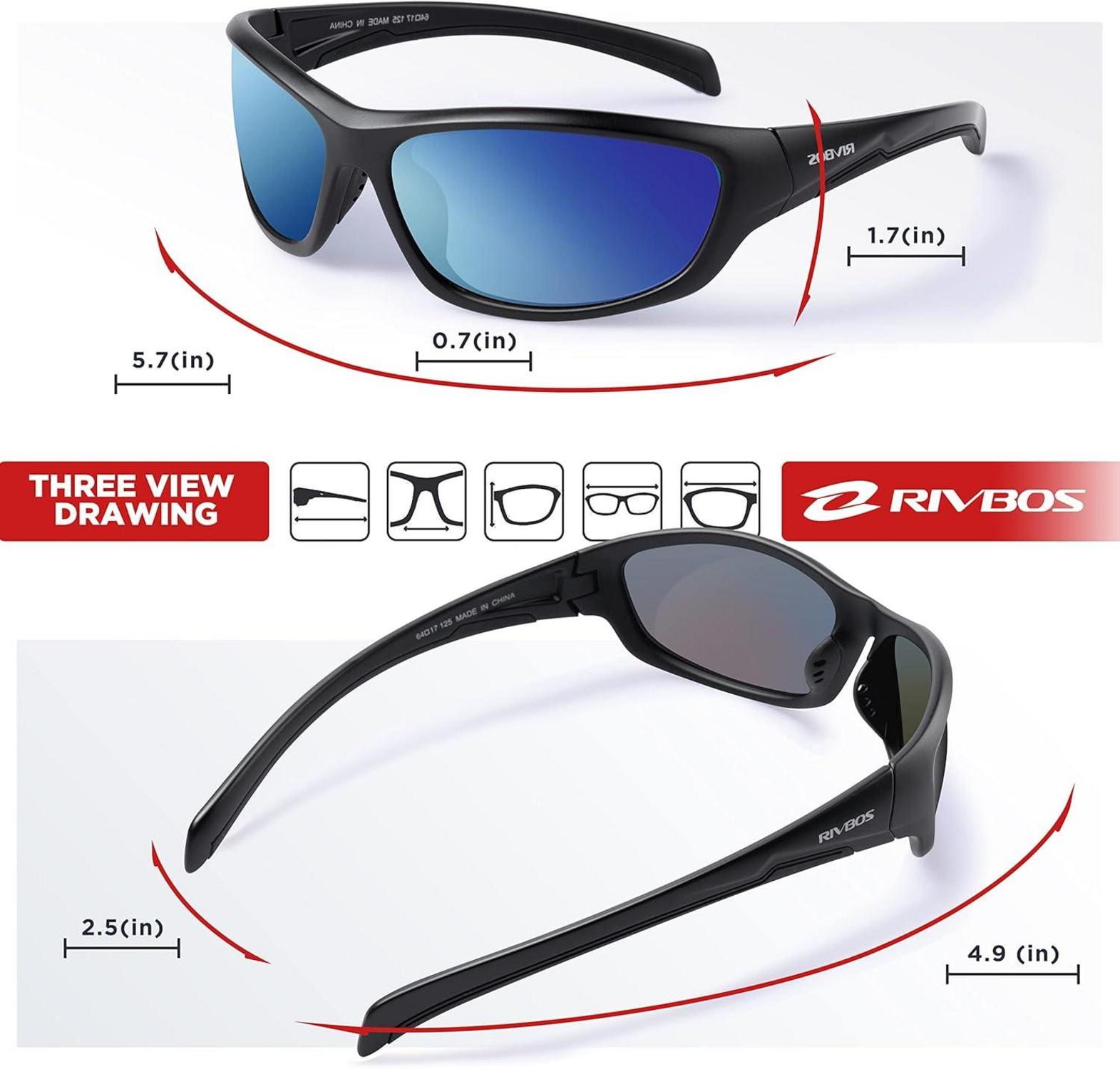 RIVBOS Polarisierte Sonnenbrille TR90 Rahmen UV400 für Damen Herren