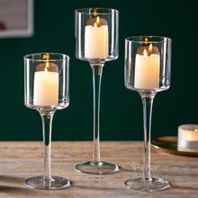 Teelichthalter Glas Kerzenständer Stumpenkerzen Windlichter 3er Set