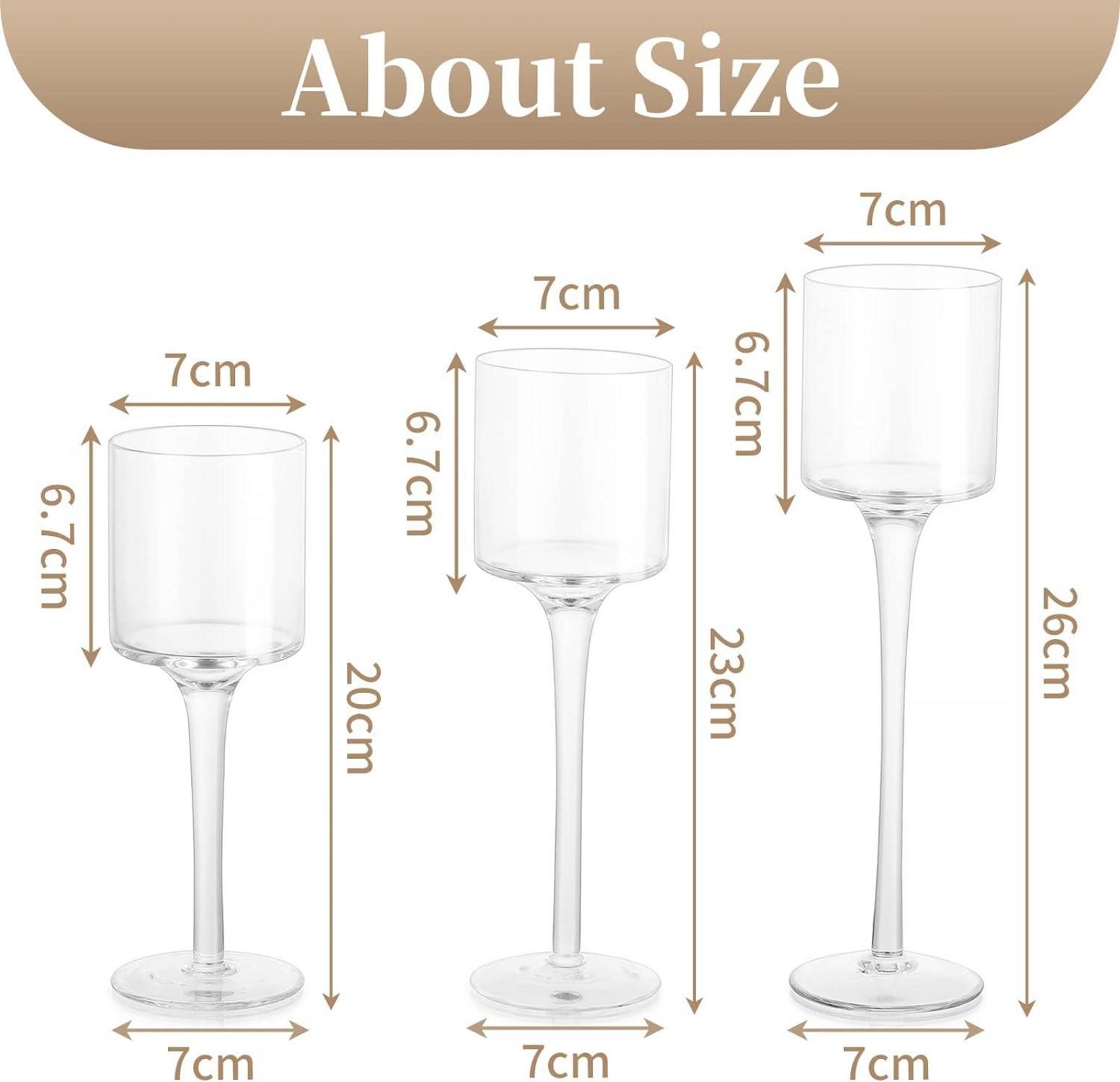 Teelichthalter Glas Kerzenständer Stumpenkerzen Windlichter 3er Set