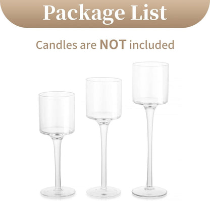 Kerzenhalter Teelichthalter Glas 3er Set - Elegante Hochwertige Stumpenkerzen Windlichter