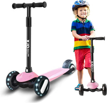 Kinderroller 3 LED Rädern Richtungssperre Verstellbar Rosa