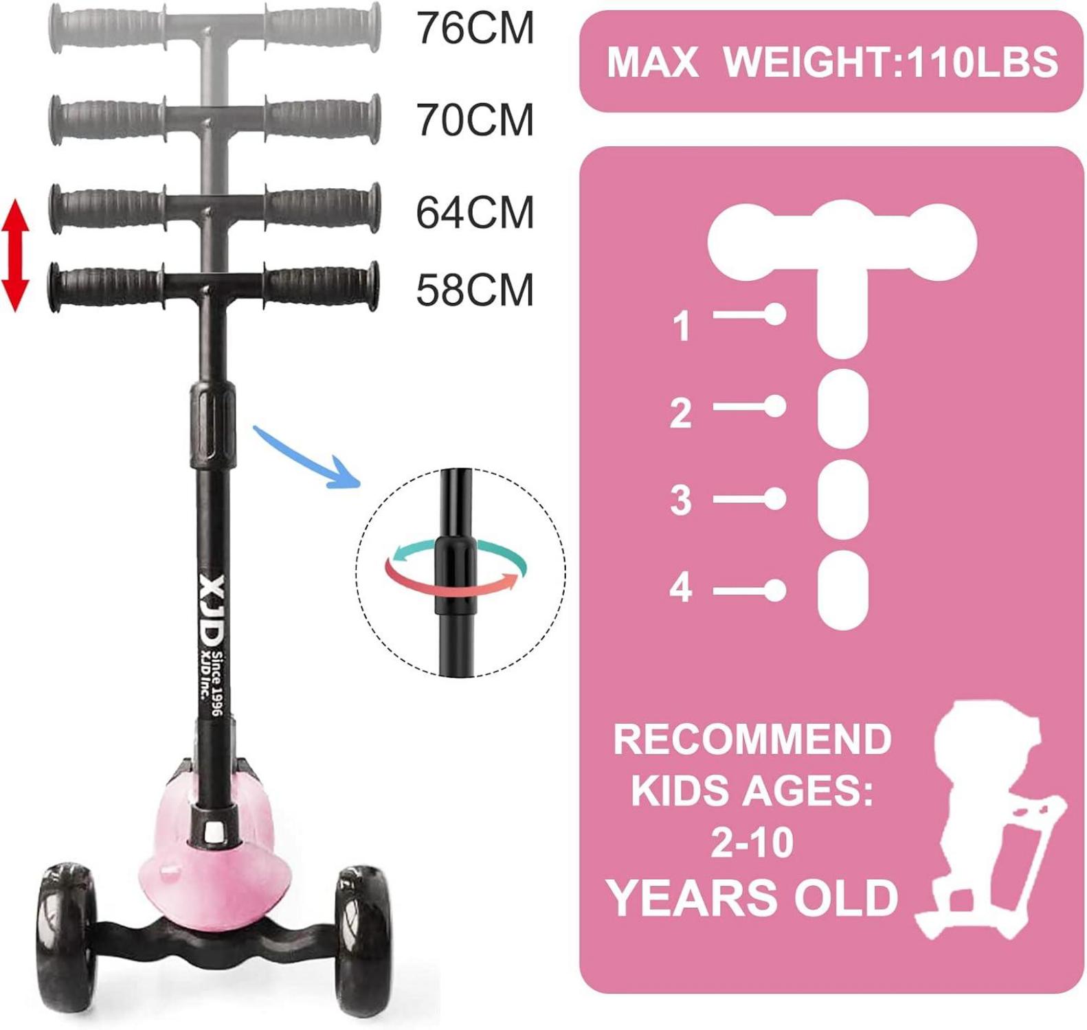 Kinderroller mit LED Rädern und höhenverstellbarer