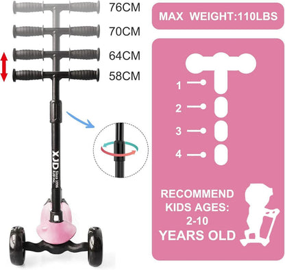 Kinderroller mit LED Rädern und höhenverstellbarer