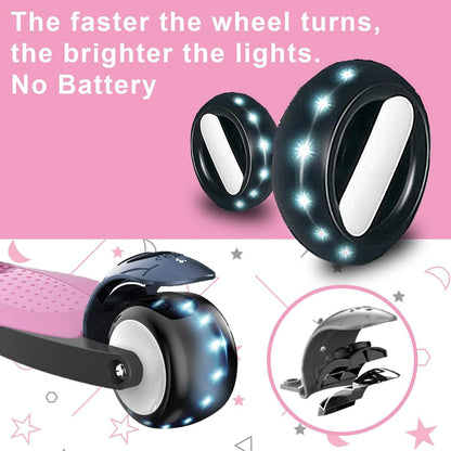 XJD Kinderroller Kinderscooter 3 LED Rädern Richtungssperre höhenverstellbar bis 50 kg Rosa