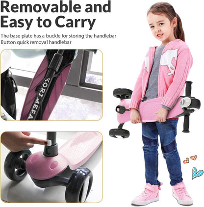 XJD Kinderroller LED Räder Richtungssperre höhenverstellbar 2-8 Jahre