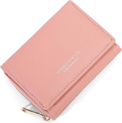 Geldbörse Damen Klein mit Münzfach und Kartenfächern Rosa