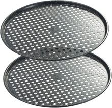 Monfish Pizzablech 36cm rund gelocht Karbonstahl 2er Set