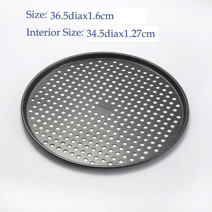 Perforiertes Pizzablech 36cm 2er Set Karbonstahl antihaft rund