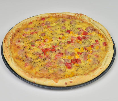 Monfish Pizzablech 36cm 2er Set rund gelocht Karbonstahl antihaft Ofen