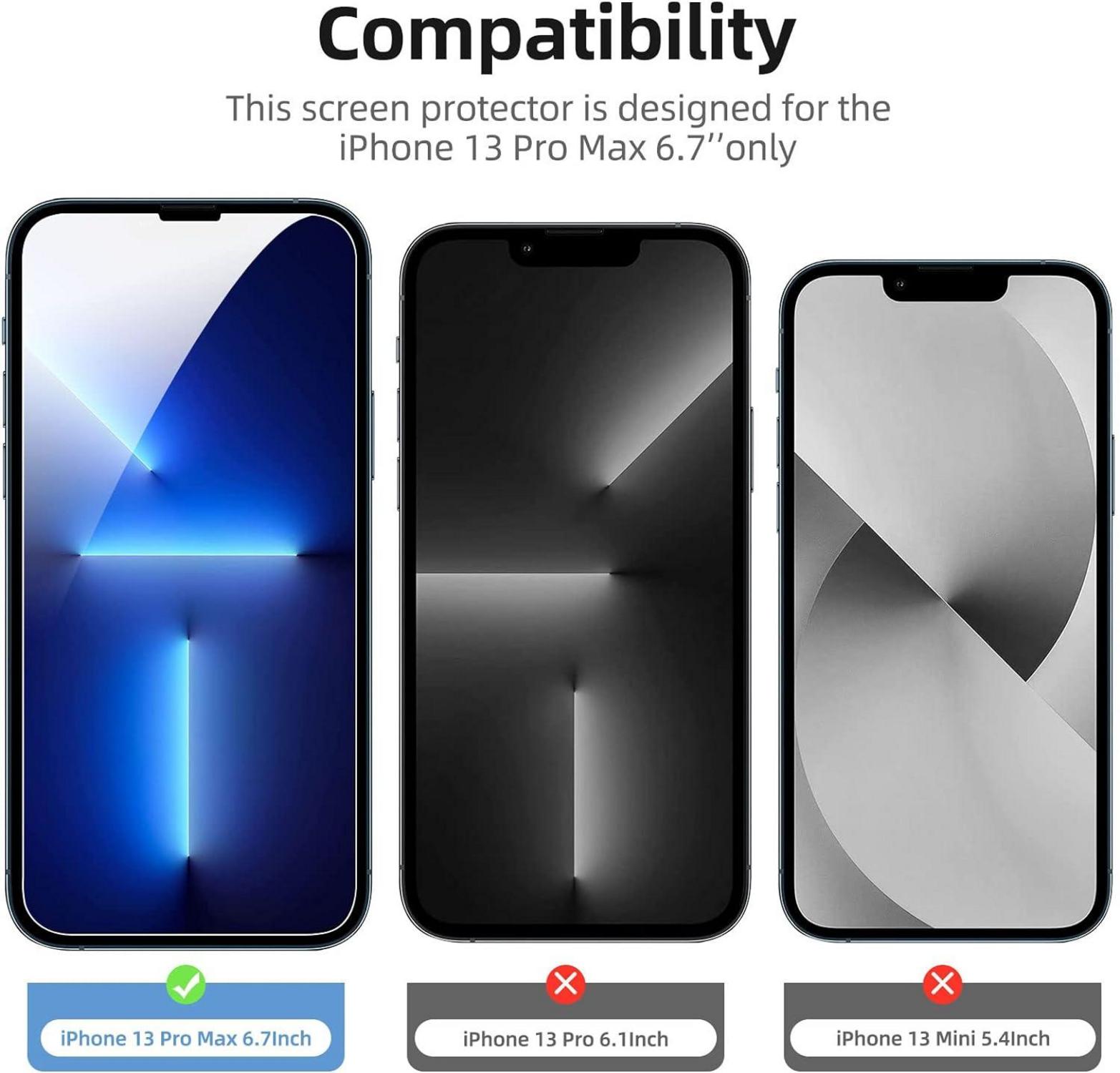 2x Panzer Schutz Glas + Kamera Schutz iPhone 13 Pro Max 9H 4er Set