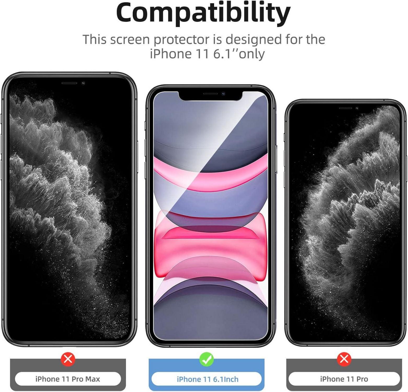 NEW'C iPhone 11 Schutzglas Panzer 9H-Härteglas kratzfest 4er Set