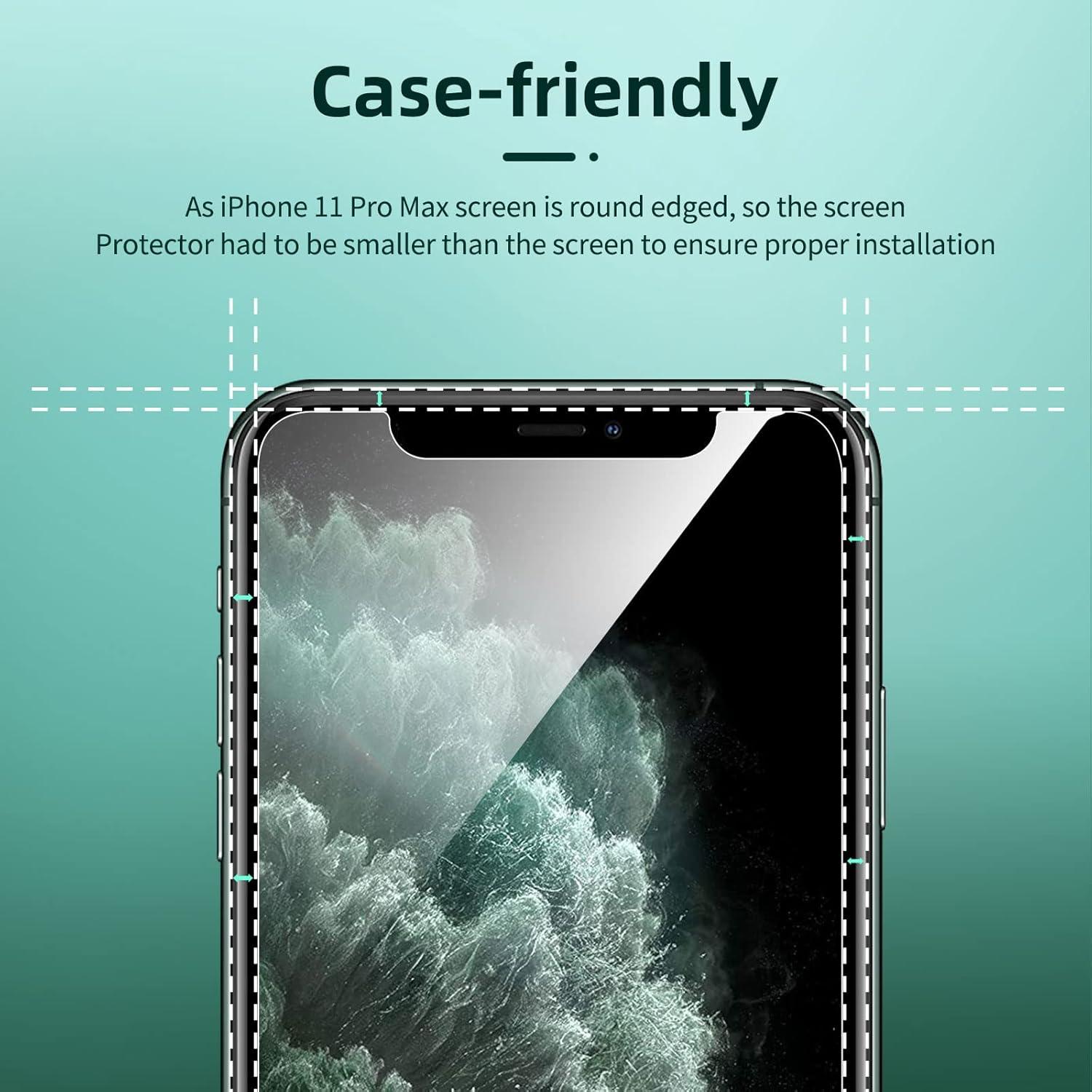 iPhone 11 Pro Max Panzer Schutzglas Set 4-teilig 9H Anti-Kratz Glas