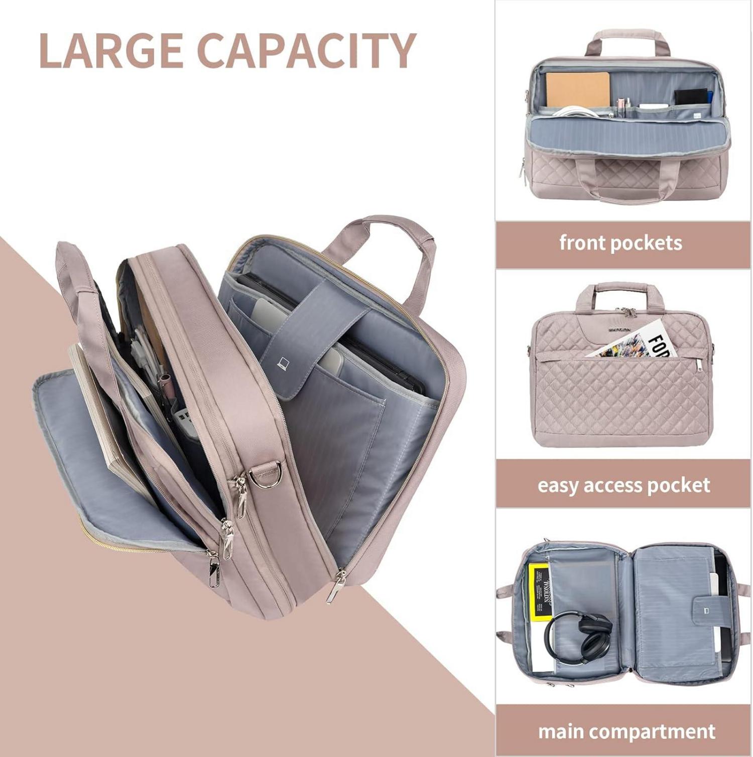 EMPSIGN Laptop Tasche 17 Zoll wasserdicht Rosa Laptoptasche Businessaktivitäten