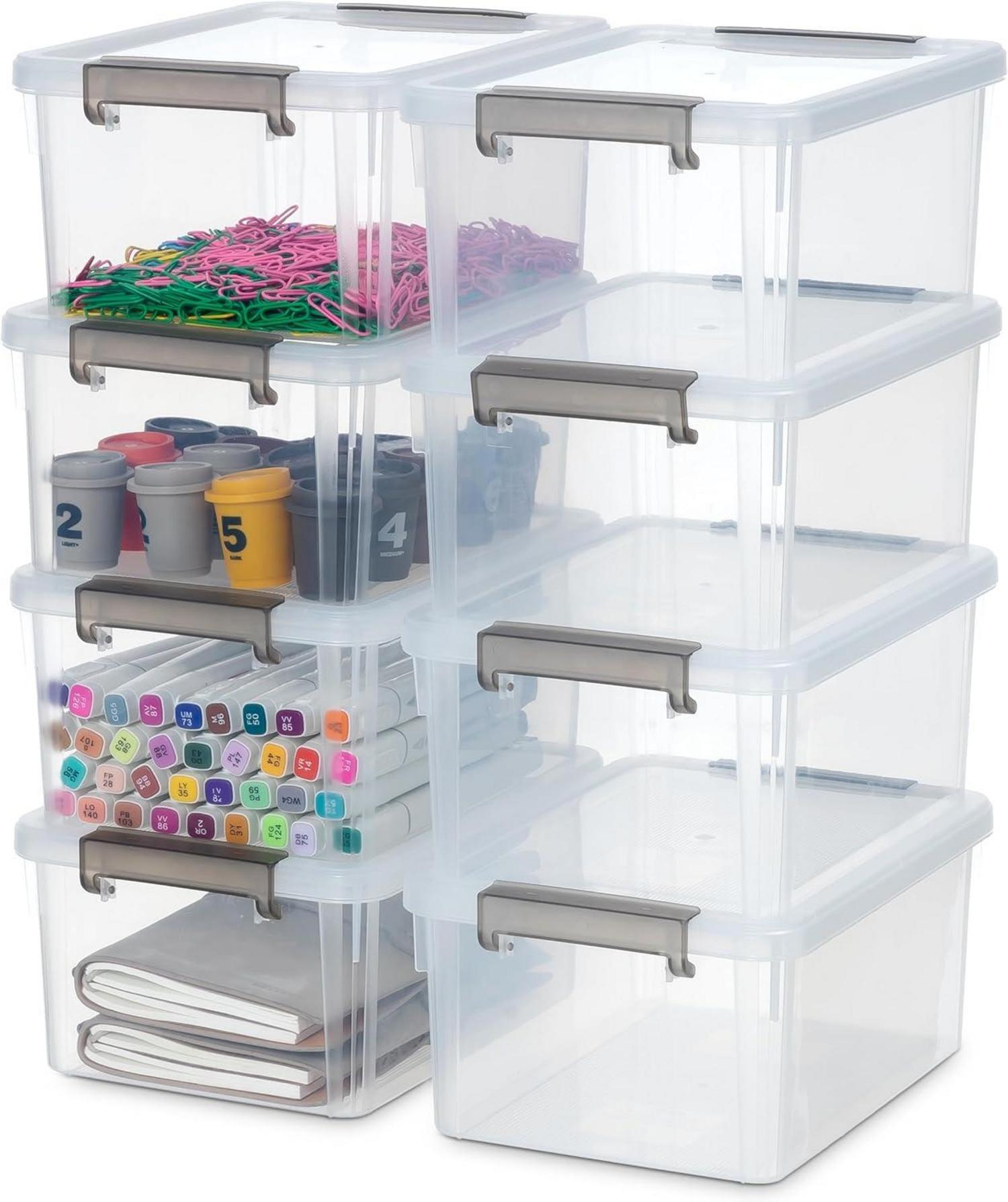 Transparente Kunststoff-Aufbewahrungsboxen mit Deckel, 3L, 8er-Set