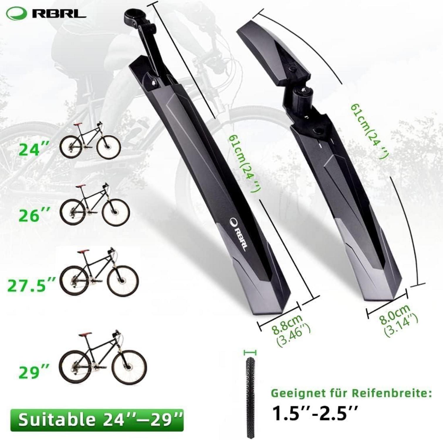 RBRL Fahrrad Schutzblech Set für 24-29 Zoll MTB, Universal