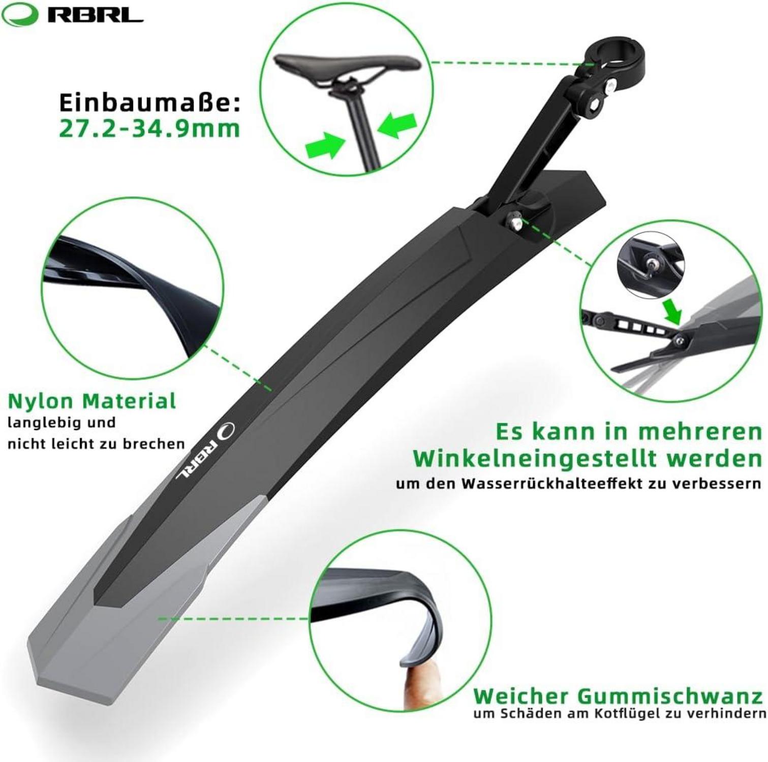 RBRL Fahrrad Schutzblech Set 24-29 Zoll MTB Universal Bike Fender Kit