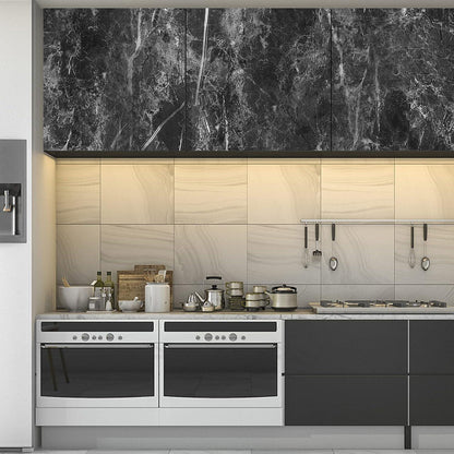 Selbstklebende Marmor Tapete Schwarz 40x500cm Glitzer Vinyl