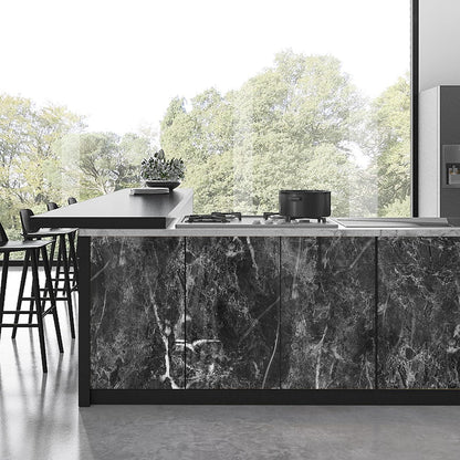 Selbstklebende Marmor Tapete Schwarz Glitzer Vinyl 40x500cm