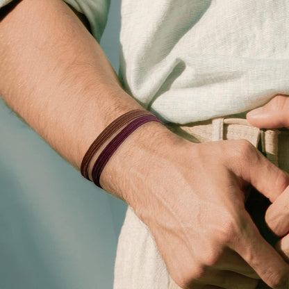 HAVHAF Geknotete Herren-Haargummis für Männer in Cognac-Braun