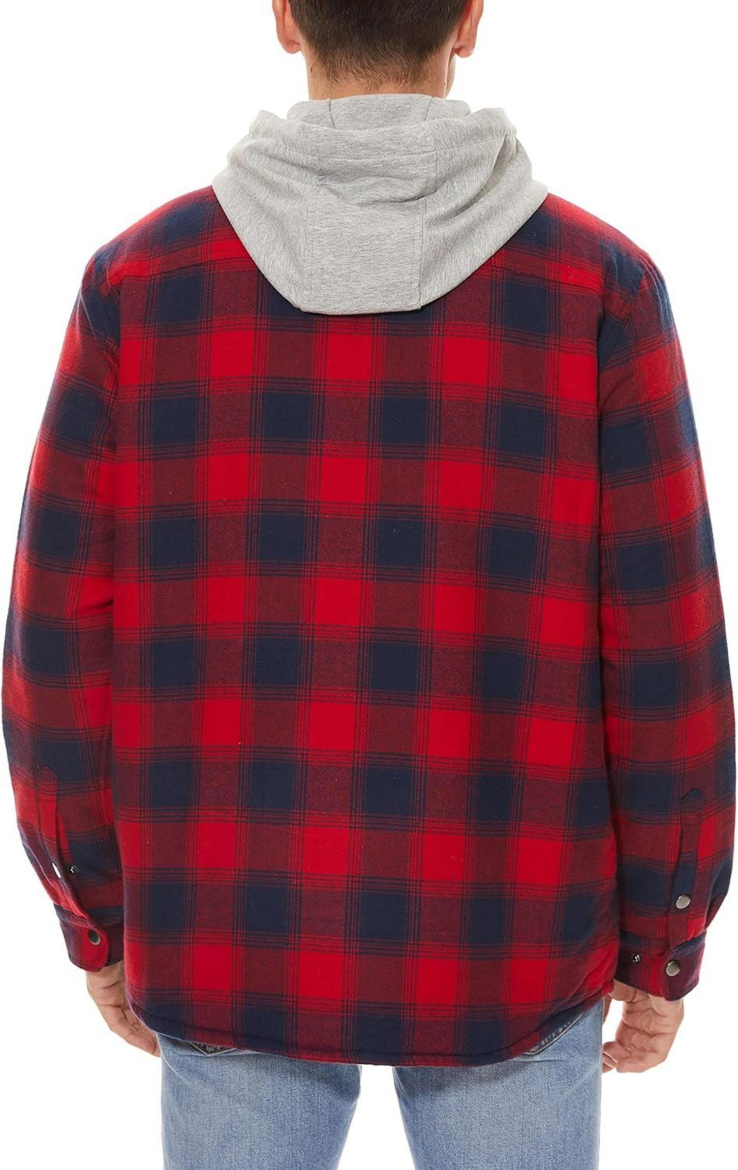 Herren Kariertes Thermohemdjacke Holzfällerhemd Baumwolle Casual Hemd XXL