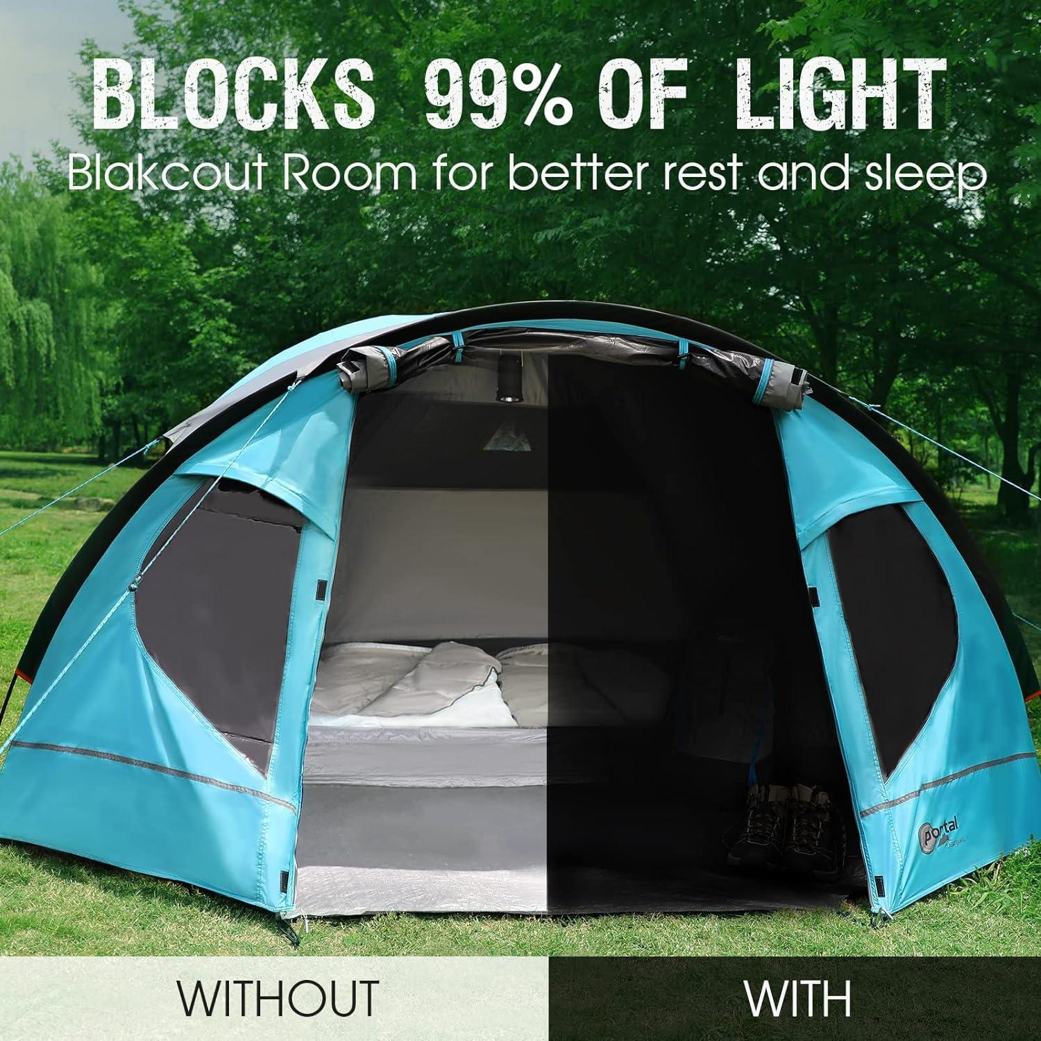 Kuppelzelt 4 Personen wasserdicht 4000mm mit Vorzelt Camping Festival