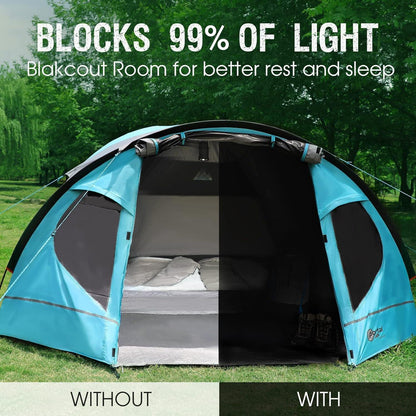 Kuppelzelt 4 Personen wasserdicht 4000mm mit Vorzelt Camping Festival