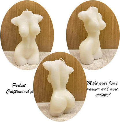 Kerze Body 180g Deko Soja Bienenwachs Weiß 12 x 8 x 5cm