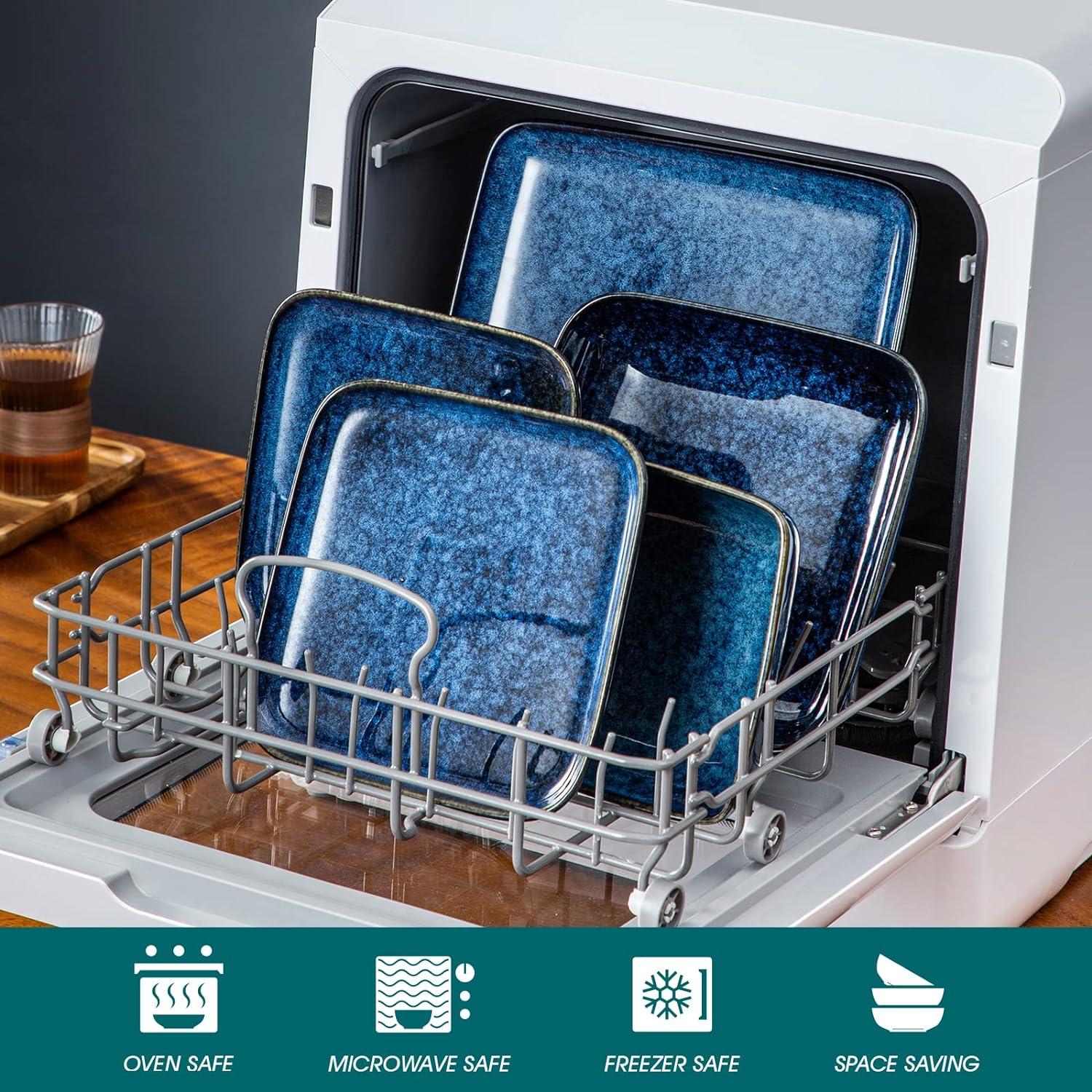 Vancasso STERN 48tlg. Tafelservice Set Blau Steinzeug quadratisch