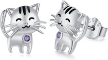 925 Sterling Silber Katze Ohrstecker Hypoallergene Tier Ohrringe
