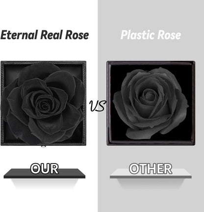 Ewige echte Rose mit I Love You Halskette in Geschenkbox